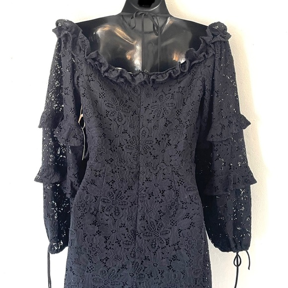 Tularosa Revolve Black Lace Lindsey Ruffle Mini Dress - Picture 12 of 17